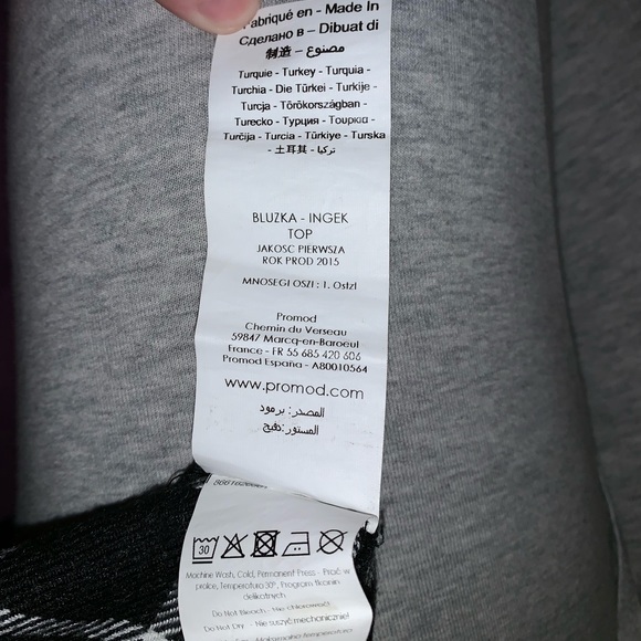 Promod plaid sweater top with buttons size 8 - Picture 8 of 8